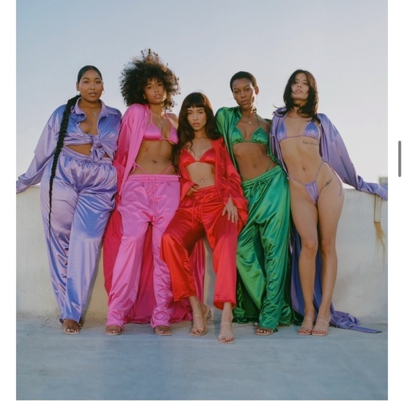 𝅺LAINA Rauma Pants Green S Small Satin Drawstring Pant Trouser Club Bed - Picture 8 of 14